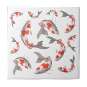 Japanischer Fisch Koi-Orange und Weiß asiatisch Fliese (Vorderseite)