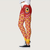 Japanischer Fisch Koinobori Gemustert Leggings (Links)