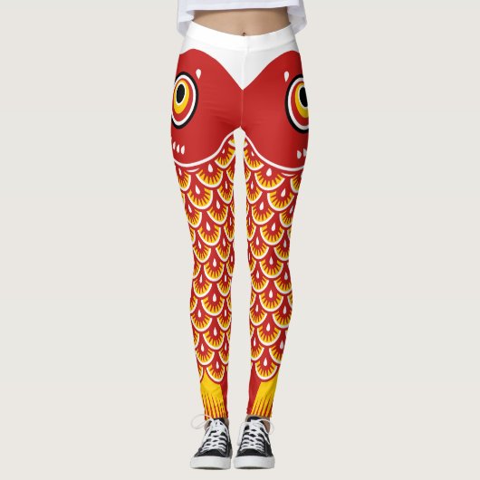 Japanischer Fisch Koinobori Gemustert Leggings (Vorderseite)