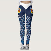 Japanischer Fisch Koinobori Gemustert Leggings (Vorderseite)