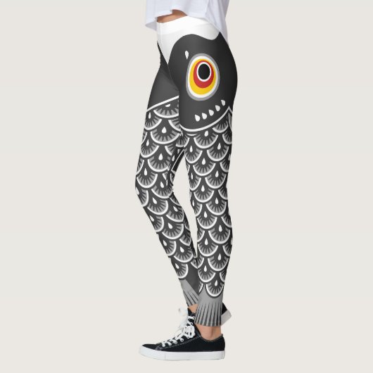 Japanischer Fisch Koinobori Gemustert Leggings (Links)