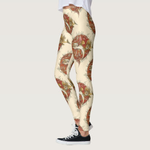 Japanischer Fliegender Fisch und Bambusblätter Vin Leggings
