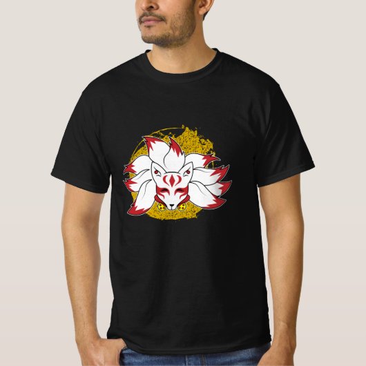 Japanischer Fox Niedlich Anime Kawaii Kitsune Kami T-Shirt (Vorderseite)