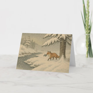Japanischer Fox - Weihnachtskarte Feiertagskarte