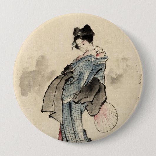 Japanischer Frau Knopf Button (Vorderseite)