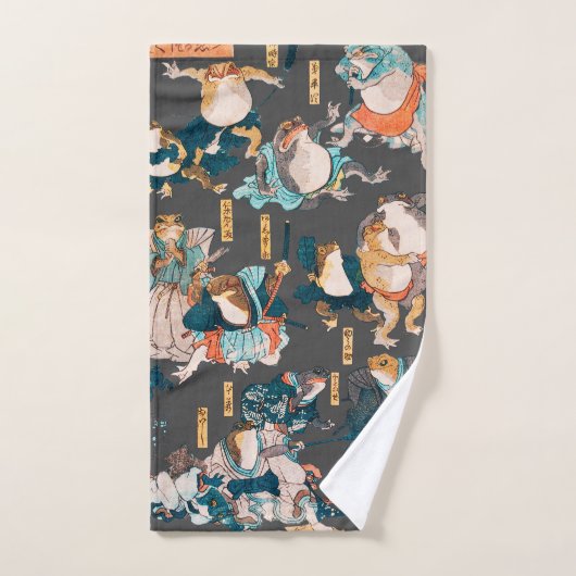 Japanischer Frog ukiyo-e Froggies Badhandtuch Set (Handtuch)