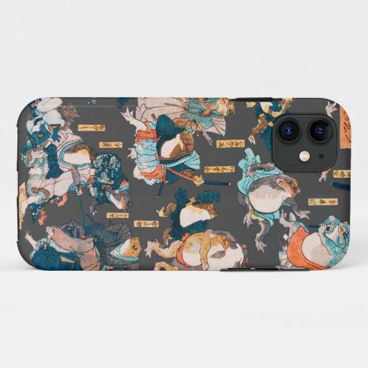 Japanischer Frog ukiyo-e Froggies Case-Mate iPhone Hülle (Rückseite (Horizontal))