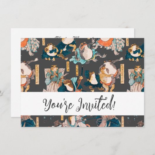 Japanischer Frog ukiyo-e Froggies Einladung (Vorne/Hinten)