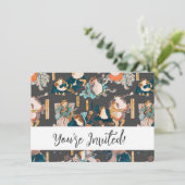 Japanischer Frog ukiyo-e Froggies Einladung (Stehend Vorderseite)