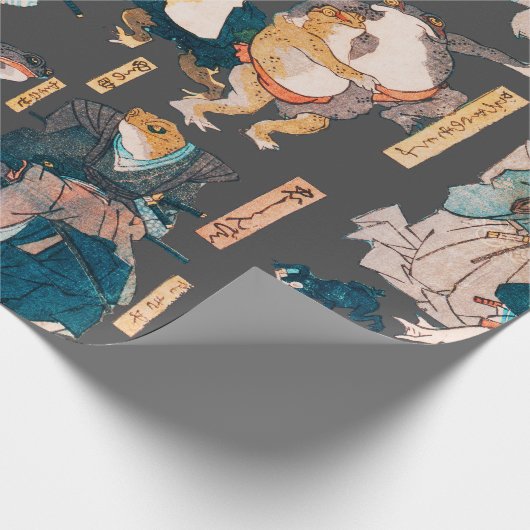Japanischer Frog ukiyo-e Froggies Geschenkpapier (Ecke)