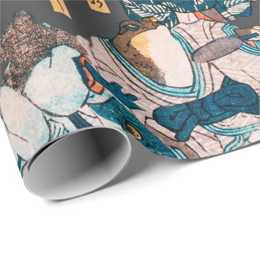 Japanischer Frog ukiyo-e Froggies Geschenkpapier (Rolleneckpunkt)