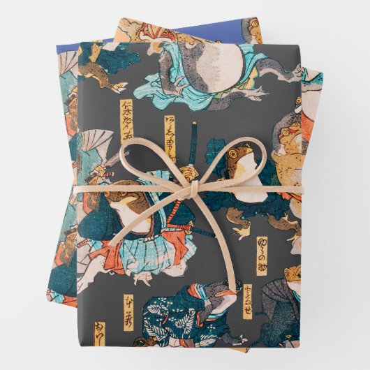 Japanischer Frog ukiyo-e Froggies Geschenkpapier Set (Beispiel)