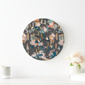 Japanischer Frog ukiyo-e Froggies Große Wanduhr (Zuhause)