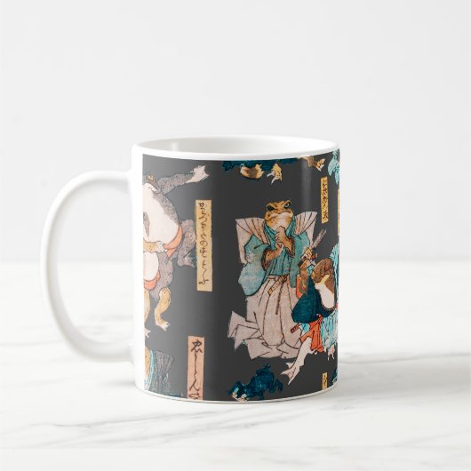 Japanischer Frog ukiyo-e Froggies Kaffeetasse (Links)