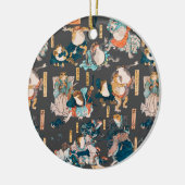 Japanischer Frog ukiyo-e Froggies Keramik Ornament (Links)