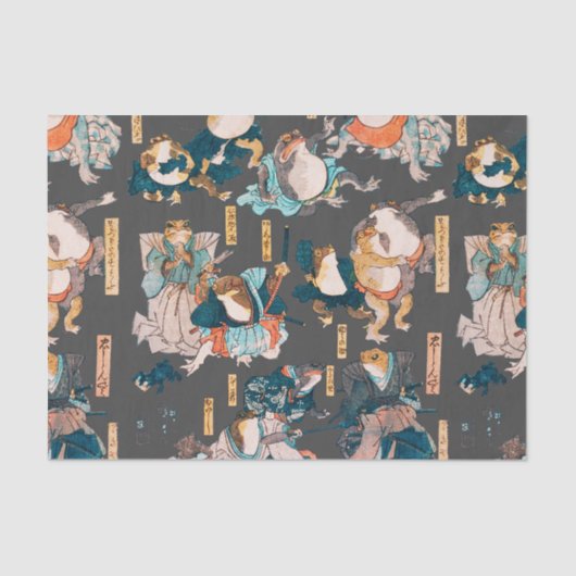 Japanischer Frog ukiyo-e Froggies Seidenpapier (Vorderseite)