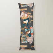 Japanischer Frog ukiyo-e Froggies Seitenschläferkissen (Rückseite (Vertikal))