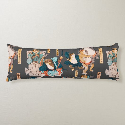 Japanischer Frog ukiyo-e Froggies Seitenschläferkissen (Vorderseite)
