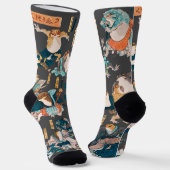 Japanischer Frog ukiyo-e Froggies Socken (Gewinkelt)