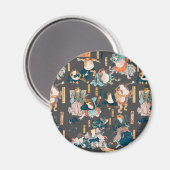 Japanischer Frog Woodblock Ukiyo-e-anime Held Magnet (Vorderseite/Rückseite)