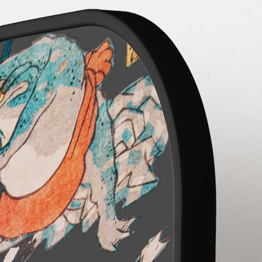 Japanischer Frog Woodblock Ukiyo-e-anime Held Pickleball Schläger (Linke Seite)