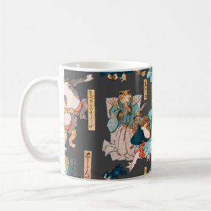 Japanischer Frosch-Holzschnitt Kuniyoshi Ukiyo-e Kaffeetasse