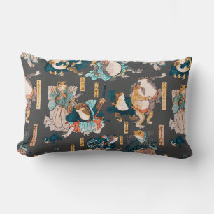 Japanischer Frosch-Holzschnitt Kuniyoshi Ukiyo-e Lendenkissen