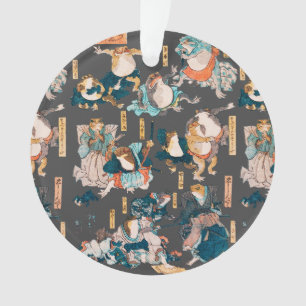 Japanischer Frosch-Holzschnitt Kuniyoshi Ukiyo-e Ornament