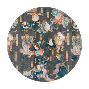 Japanischer Frosch-Holzschnitt Kuniyoshi Ukiyo-e Schneidebrett