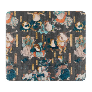 Japanischer Frosch-Holzschnitt Kuniyoshi Ukiyo-e Schneidebrett