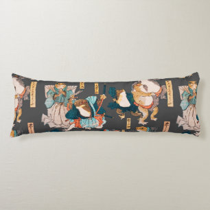 Japanischer Frosch-Holzschnitt Kuniyoshi Ukiyo-e Seitenschläferkissen