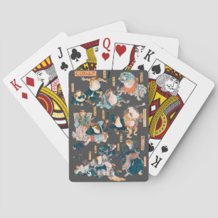 Japanischer Frosch-Holzschnitt Kuniyoshi Ukiyo-e Spielkarten