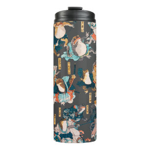Japanischer Frosch-Holzschnitt Kuniyoshi Ukiyo-e Thermosbecher