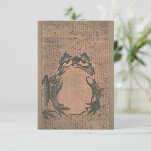 Japanischer Frosch Vintag Save The Date (Stehend Vorderseite)