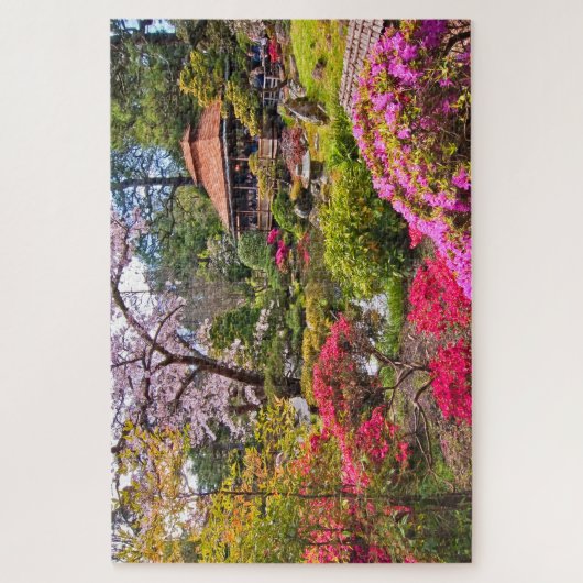 Japanischer Frühlingsgarten Puzzle (Vertikal)