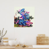 Japanischer Fungus auf Bamboo von Hayashi Rōen Poster (Küche)