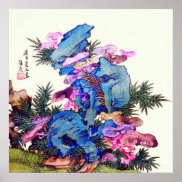 Japanischer Fungus auf Bamboo von Hayashi Rōen Poster