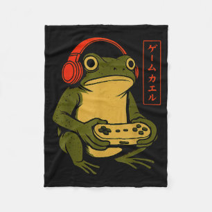 Japanischer Gamer Frosch Kunst Männer Frauen Junge Fleecedecke