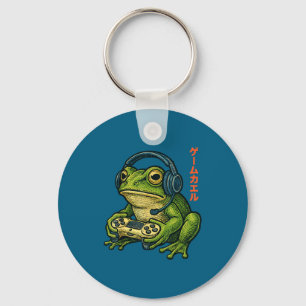 Japanischer Gamer Frosch Kunst Männer Frauen Junge Schlüsselanhänger