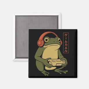 Japanischer Gamer Frosch Lustig Vintage Gaming  Magnet