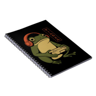 Japanischer Gamer Frosch Lustig Vintage Gaming Notizblock
