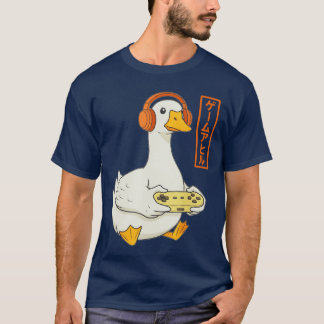Japanischer Gamer-Gans-Kunst Männer Frauen Junge L T-Shirt