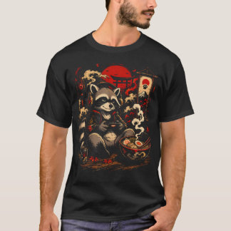 Japanischer Gamer Waschbär Lustig Anime n Jungen T-Shirt