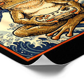 Japanischer Gaming-Frosch Great Wave Kunstwerk Poster (Ecke)