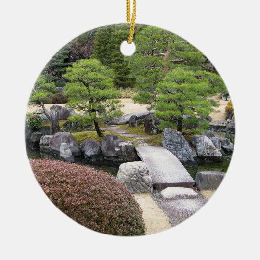Japanischer Garten 日 本 庭 園 Keramik Ornament (Vorne)