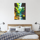 Japanischer Garten Außencafé Leinwanddruck (Insitu (Schlafzimmer))