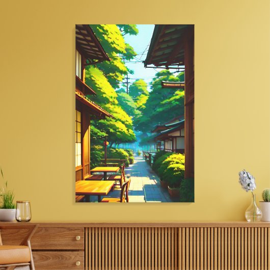 Japanischer Garten Außencafé Leinwanddruck (Insitu (Wohnzimmer))