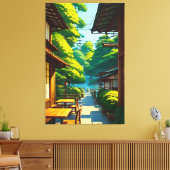 Japanischer Garten Außencafé Leinwanddruck (Insitu (Wohnzimmer))