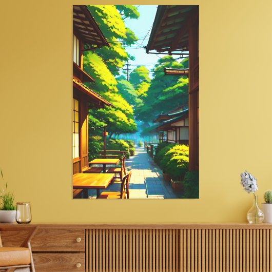 Japanischer Garten Außencafé Leinwanddruck (Insitu (Wohnzimmer))