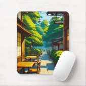 Japanischer Garten Außencafé Mousepad (Mit Mouse)